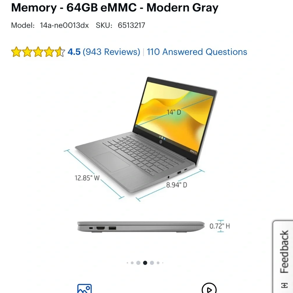 Brand new in box never opened. HP Chromebook